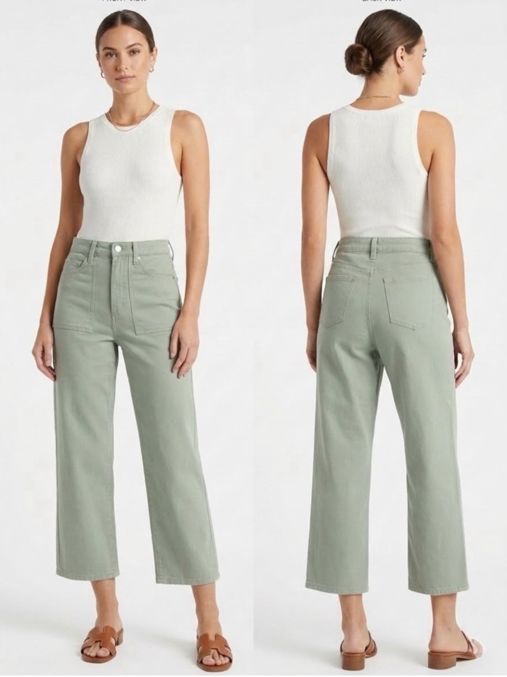 BLANKNYC The Baxter Green Utility Cropped Straight Leg Jeans NWT Size 32 / 14